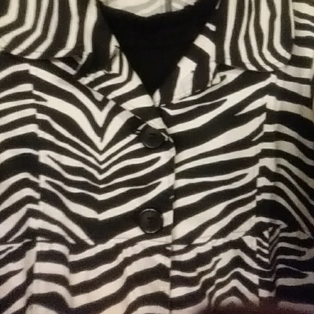 Awesome zebra print 3/4 sleeves Jacket size 16 - Picture 6 of 7